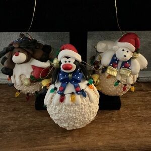 Reindeer, Penguin, Polar Bear Ornaments Set